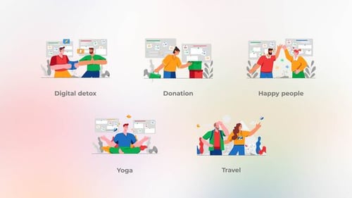 Digital detox - Flat concept