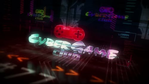 Cyber Game Club Futuristische Animation im Cyberpunk-Stil