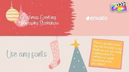 Animated Christmas and New Year Greeting Card Template