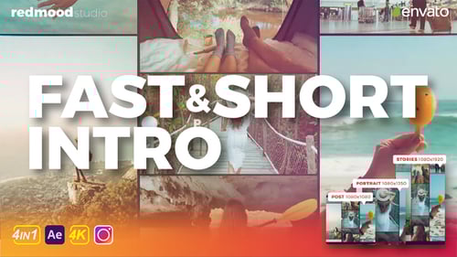 Dynamic Photo Slideshow Intro with Clean Text Animation