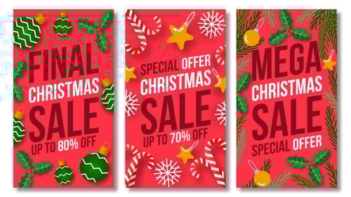 Animated Christmas Sale Stories and Posts for Social Media