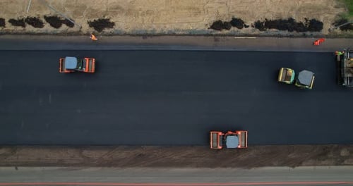 Road Construction Works Aerial View