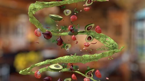 Falling Guacamole Elements Loop Spirale