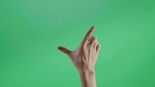 Hand Zoom In On Green Screen Background