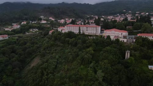 Golden Tulip Caramulo Hotel and SPA surrounded by nature, Portugal. Aerial approach