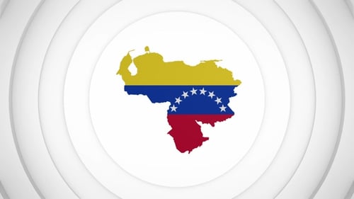 Venezuela Map Flag Reveal Flat Design Animation