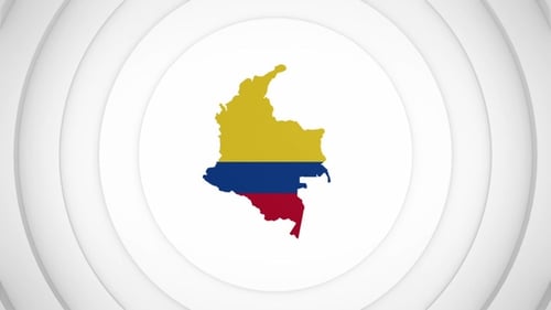 Animated Colombia Map Reveal with Flag Fill