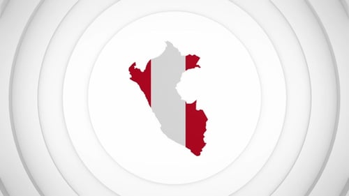 Peru Map Flag Reveal Animation