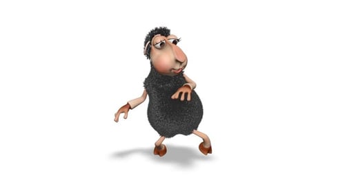 3D Cartoon Black Sheep Dancing Animation