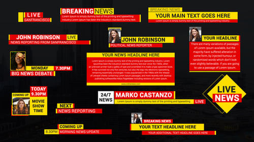 Lower Thirds da transmissão de notícias