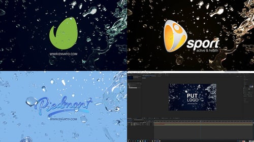 Dynamic Liquid Logo Reveal with Water Splashes