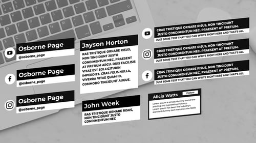 Minimalist Lower Thirds Pack with Social Media Titles