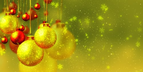 Sparkling Christmas Ornaments and Snowflakes Festive Background