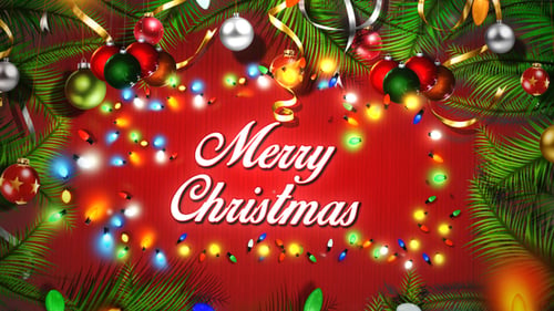 Festive Christmas Greeting with Twinkling Lights and Ornaments