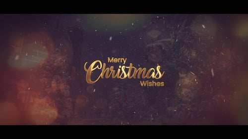 Golden Script Christmas and New Year Wishes Greeting