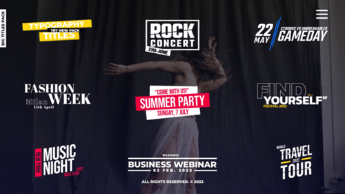 Dynamic Big Titles Pack with Bold Kinetic Typography