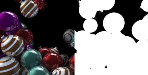 Falling Christmas Ornaments Festive Holiday Background