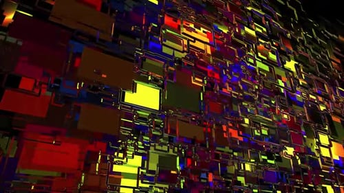 Colorful Abstract Geometric Grid Digital Technology Background