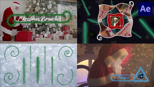 Paket „Weihnachtszweige und Vignetten und Titel“ für After Effects