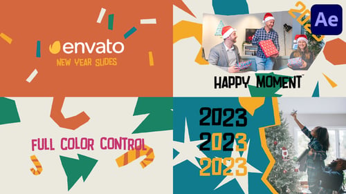 New Year Typography Slides for After Effects