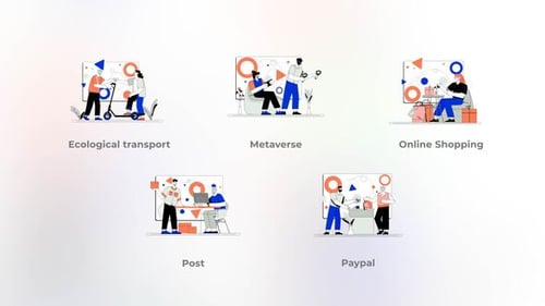 Modern Flat Design Concepts for Online Shopping and Digital Life