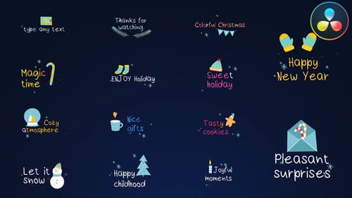 Dynamic Colorful Holiday Titles for Seasonal Greetings