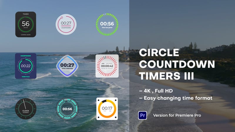 Modern Animated Digital Countdown Timers and Stopwatch Elements ...
