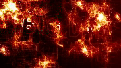 Futuristic Big Data Text Reveal on Glowing Network