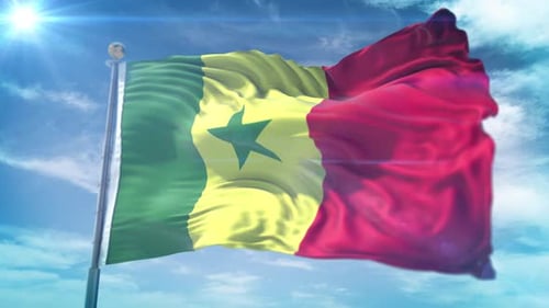 4K 3D Flagge Senegals