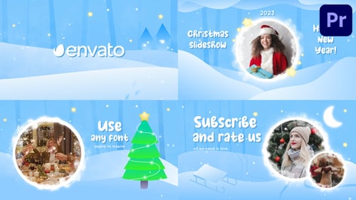 Diashow mit Weihnachtsgrüßen | Premiere Pro MOGRT