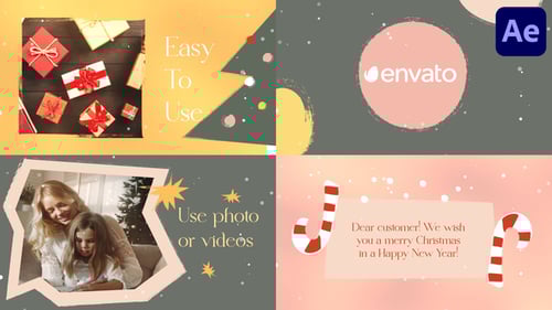 Festive Christmas Greeting Slideshow with Painted Transitions