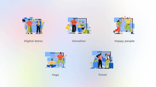 Digital Detox and Modern Lifestyle Animated Concepts