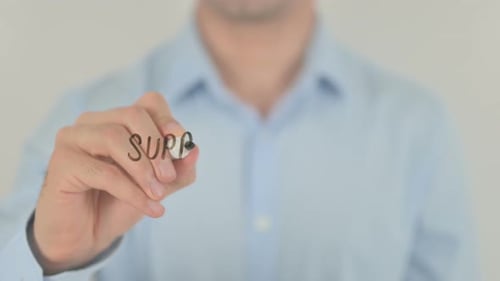 Writing Support Local Business On Clear Surface