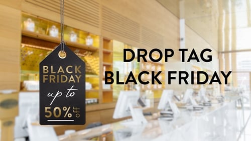 Animated Black Friday Discount Price Tag Revealing Sale Percentages