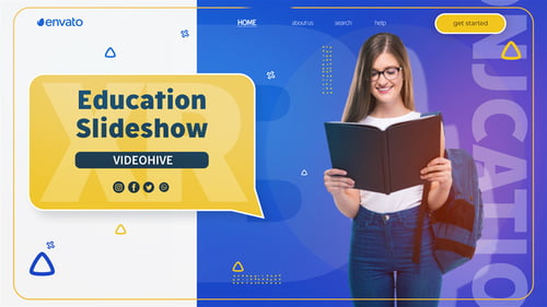 Animated Education Presentation with Geometric Design