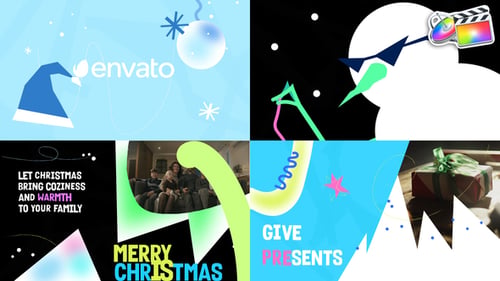 Elegante presentación de diapositivas de felicitaciones navideñas para FCPX