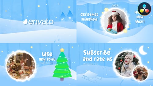 Presentación de diapositivas de felicitaciones navideñas | DaVinci Resolve