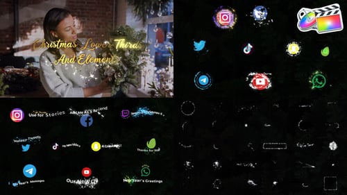 Christmas Magic Social Media Lower Thirds And Elements | FCPX
