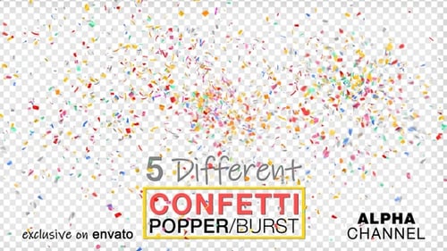 Colorful Confetti Burst and Falling Particles