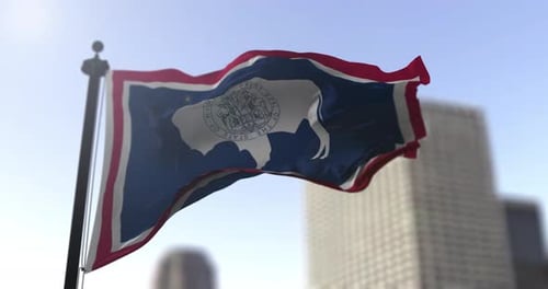 Realistic Waving Wyoming State Flag Animation