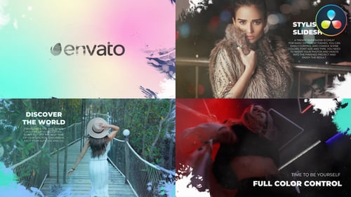 Stylish Ink Slideshow for DaVinci Resolve