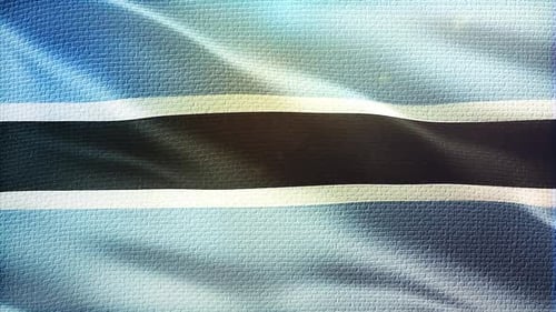 Waving Flag of Botswana with Fabric Texture
