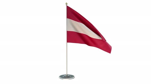 Realistic Waving Flag of Austria on White Background