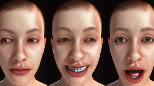 Realistic 3D Animated Human Face with Expressive Facial Movements