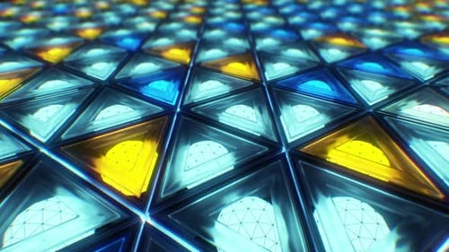 Animated Futuristic Geometric Triangle Pattern Background