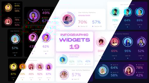 User Activity Infographic Widgets Pack
