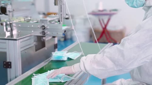 Face Mask Production Line in Modern Factory