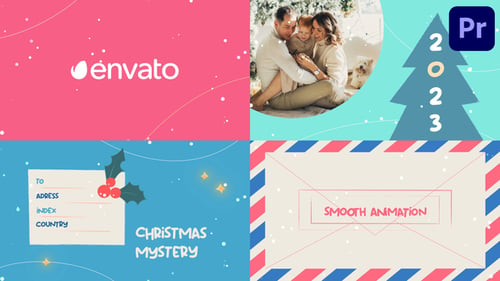 Tarjetas de felicitación de Navidad y Año Nuevo | Premiere Pro MOGRT