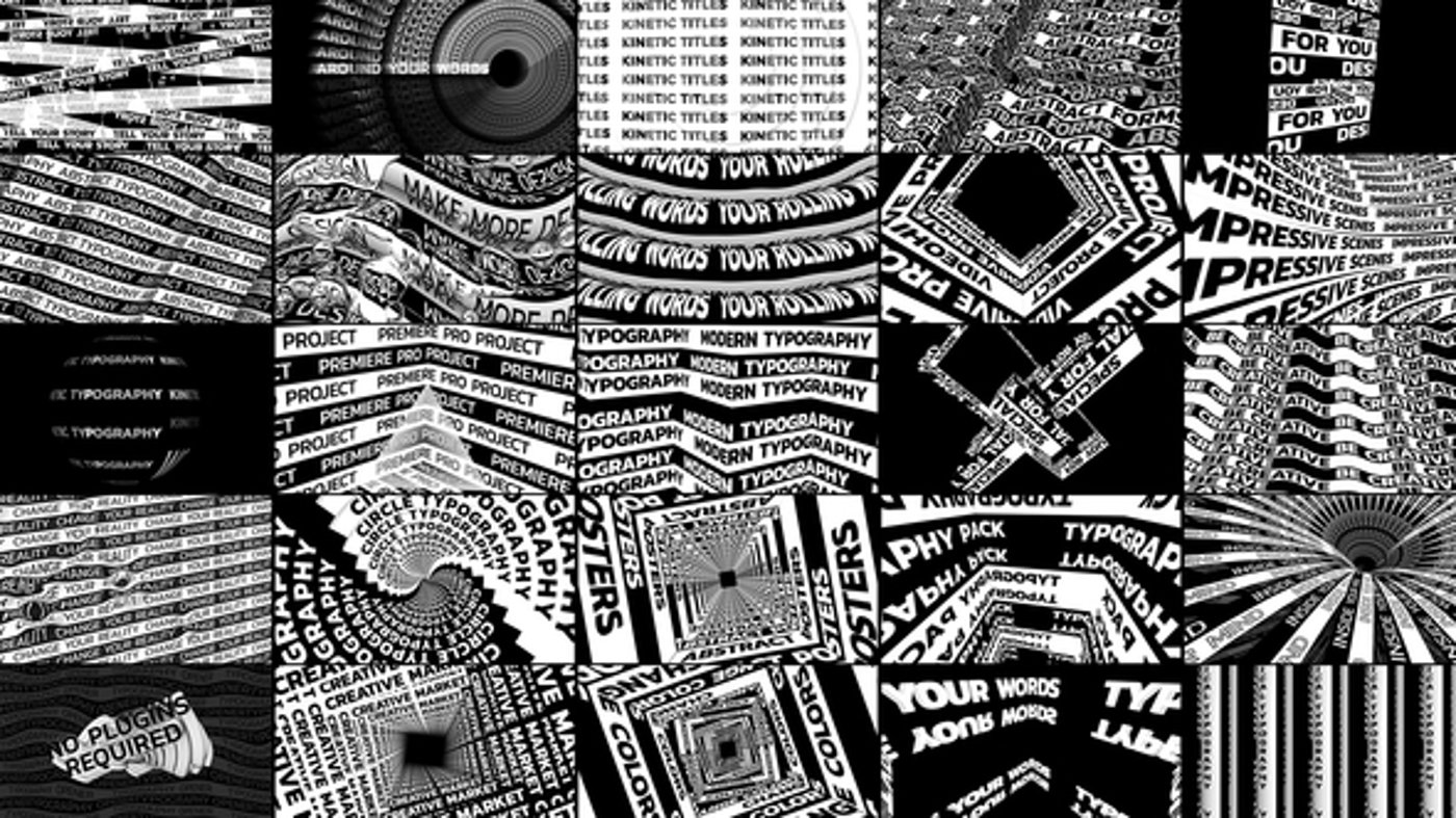 Abstract Typography Posters, Titles ft. titulos & animation - Envato