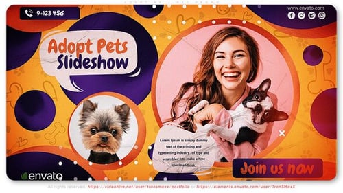 Playful Pet Adoption Slideshow for Animal Care Promotion